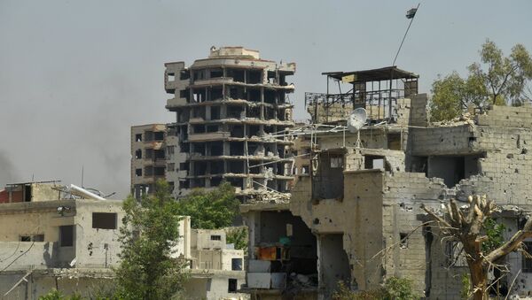 Разрушенные здания в квартале Кабун в пригороде Дамаска - Sputnik Южная Осетия