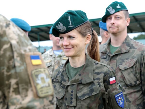 Военнослужащие армии Польши на церемонии открытия военных учений Rapid Trident-2017 - Sputnik Южная Осетия