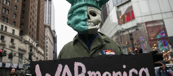 Акция протеста в США против ударов по Сирии - Sputnik Южная Осетия