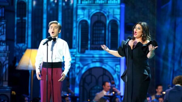 Тимур Сланов и Вероника Джиоева на конкурсе Синяя птица - Sputnik Южная Осетия