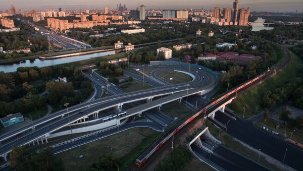 Транспортная развязка на Волоколамском шоссе и улице Свободы в Москве - Sputnik Южная Осетия