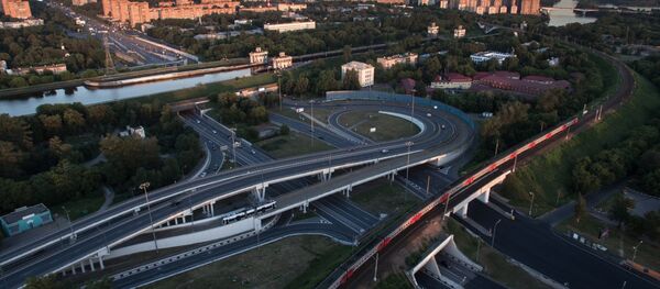 Транспортная развязка на Волоколамском шоссе и улице Свободы в Москве Транспортная развязка на Волоколамском шоссе и улице Свободы в Москве - Sputnik Южная Осетия