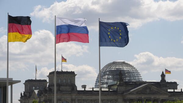 Флаги Германии, России и ЕС - Sputnik Южная Осетия
