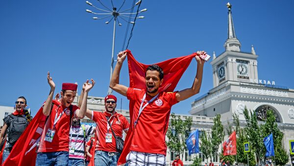 Болельщики перед матчем ЧМ-2018 по футболу между сборными Туниса и Англии - Sputnik Южная Осетия