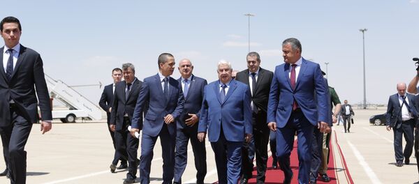 Встреча Анатолия Бибилова в аэропорту Дамаска Встреча Анатолия Бибилова в аэропорту Дамаска - Sputnik Южная Осетия