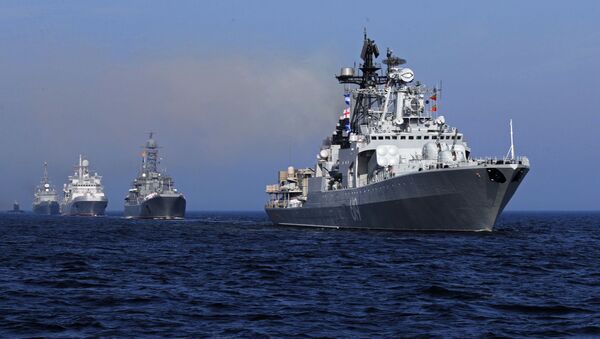 Большой противолодочный корабль проекта 1155 Североморск на главном военно-морском параде - Sputnik Южная Осетия