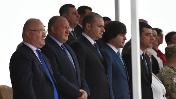 Грузинские политики на церемонии открытия военных учений Noble Partner - Sputnik Южная Осетия