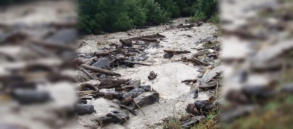 Размытая дорога в селе Згубир Размытая дорога в селе Згубир - Sputnik Южная Осетия