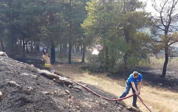 Пожарные на тушении огня в Южной Осетии - Sputnik Южная Осетия