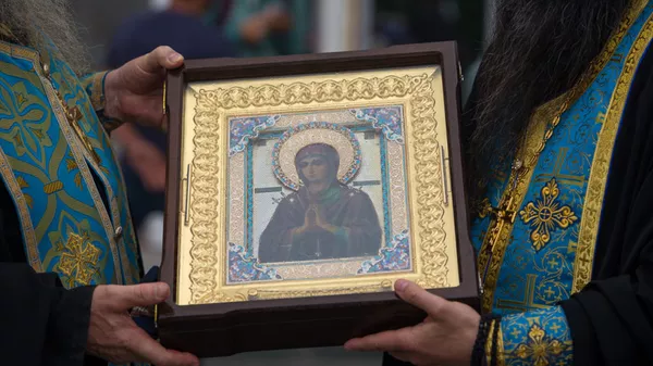 Икона Божией Матери Умягчение Злых Сердец (Семистрельная) прибыла в Северную Осетию - Sputnik Южная Осетия
