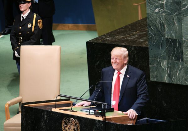 Президент США Дональд Трамп выступает на Генеральной Ассамблее Организации Объединенных Наций в Нью-Йорке - Sputnik Южная Осетия