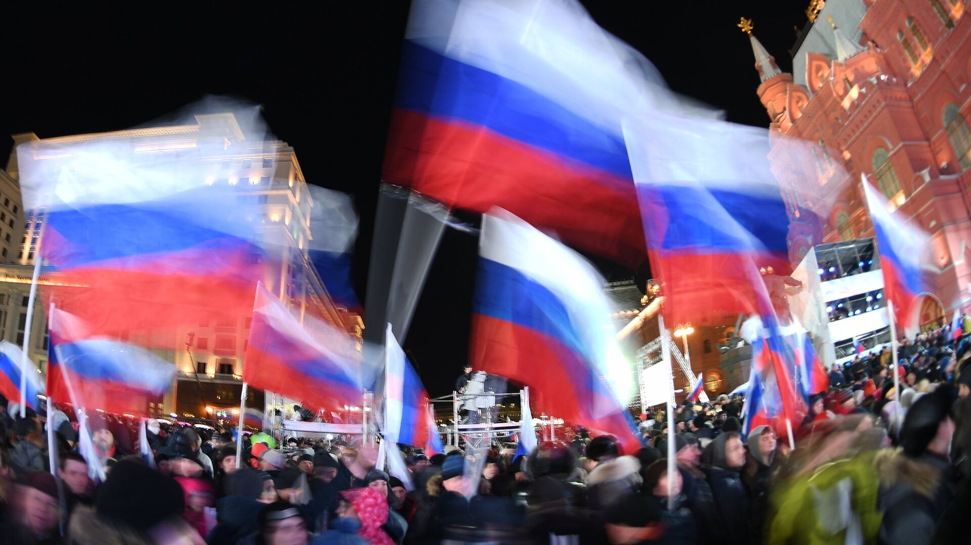 Флаги России на Манежной площади в Москве - Sputnik Южная Осетия, 1920, 28.10.2022
