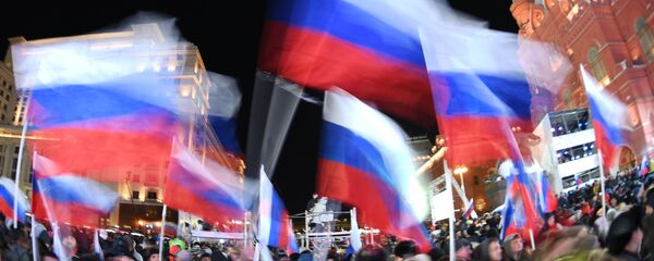Флаги России на Манежной площади в Москве - Sputnik Южная Осетия