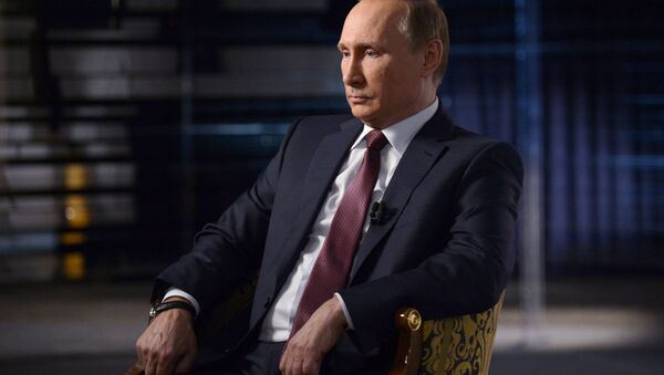 Президент РФ В.Путин дал интервью ведущему телеканала Россия-1 В. Соловьеву - Sputnik Южная Осетия