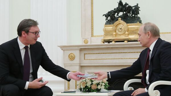 Президент РФ В. Путин встретился с президентом Сербии А. Вучичем - Sputnik Южная Осетия