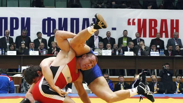 Поединок на звание чемпиона турнира по вольной борьбе им. Ивана Ярыгина в весовой категории до 96 кг