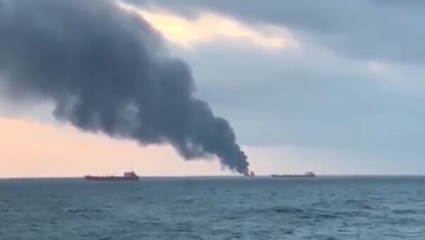 Кадры пожара на танкерах в Черном море - Sputnik Южная Осетия