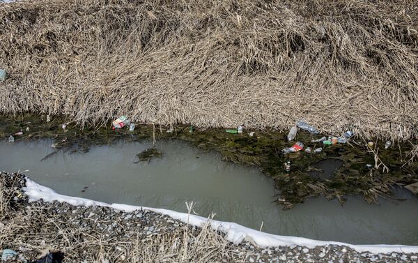 Загрязненный оросительный канал в Гуджабауре - Sputnik Южная Осетия