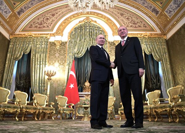 Президент РФ Владимир Путин и президент Турции Реджеп Тайип Эрдоган во время встречи - Sputnik Южная Осетия