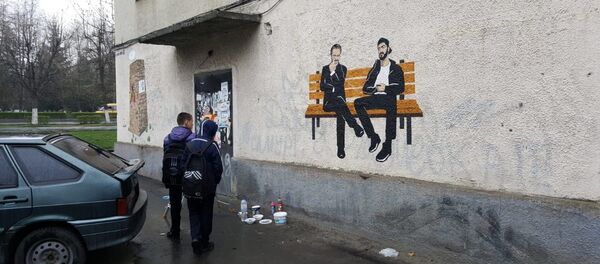 Граффити с изображением Miyagi и Гергиева во Владикавказе  Граффити с изображением Miyagi и Гергиева во Владикавказе  - Sputnik Южная Осетия
