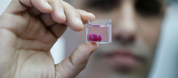 Первое в мире живое сердце, напечатанное на 3D-принтере во время демонстрации в лаборатории, Тель-Авив, Израиль Первое в мире живое сердце, напечатанное на 3D-принтере во время демонстрации в лаборатории, Тель-Авив, Израиль - Sputnik Южная Осетия