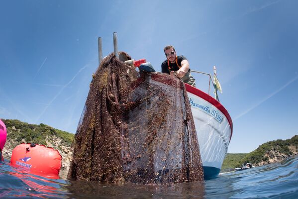 Очистка морского дна от рыболовных сетей в Греции  - Sputnik Южная Осетия