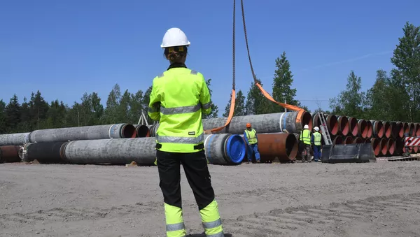 Строительство газопровода Северный поток-2 в Ленинградской области