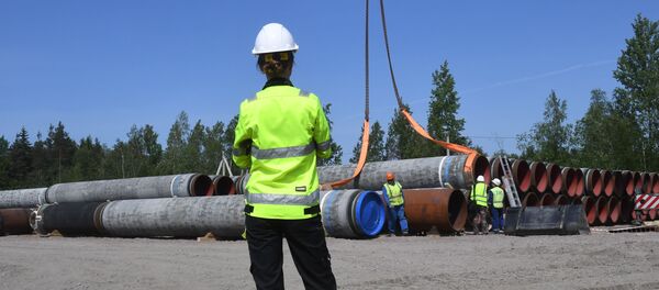 Строительство газопровода Северный поток-2 в Ленинградской области Строительство газопровода Северный поток-2 в Ленинградской области - Sputnik Южная Осетия