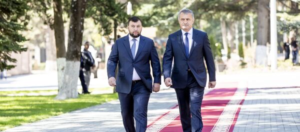 Визит главы ДНР Дениса Пушилина в Южную Осетию - Sputnik Южная Осетия