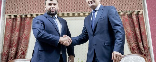 Визит главы ДНР Дениса Пушилина в Южную Осетию Визит главы ДНР Дениса Пушилина в Южную Осетию - Sputnik Южная Осетия