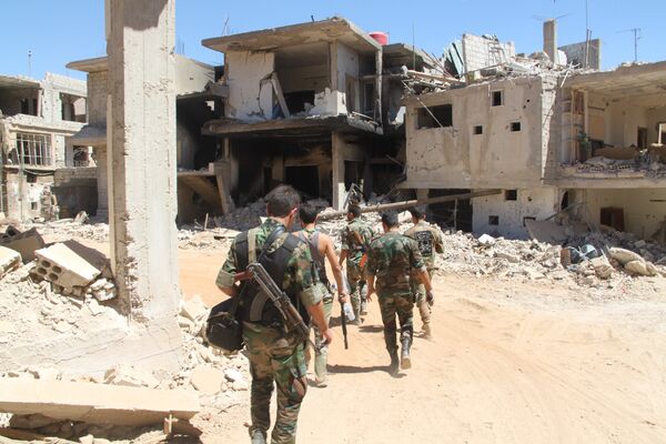 Позиция сирийской армии в районе поселения Сальма и города Забадани - Sputnik Южная Осетия
