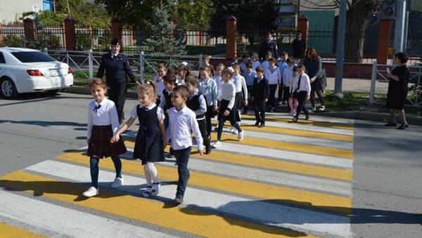 Новые пешеходные светофоры стали темой бесед сотрудников МВД со школьниками - Sputnik Южная Осетия