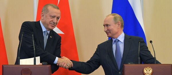 Президент РФ В. Путин встретился с президентом Турции Р. Т. Эрдоганом Президент РФ В. Путин встретился с президентом Турции Р. Т. Эрдоганом - Sputnik Южная Осетия