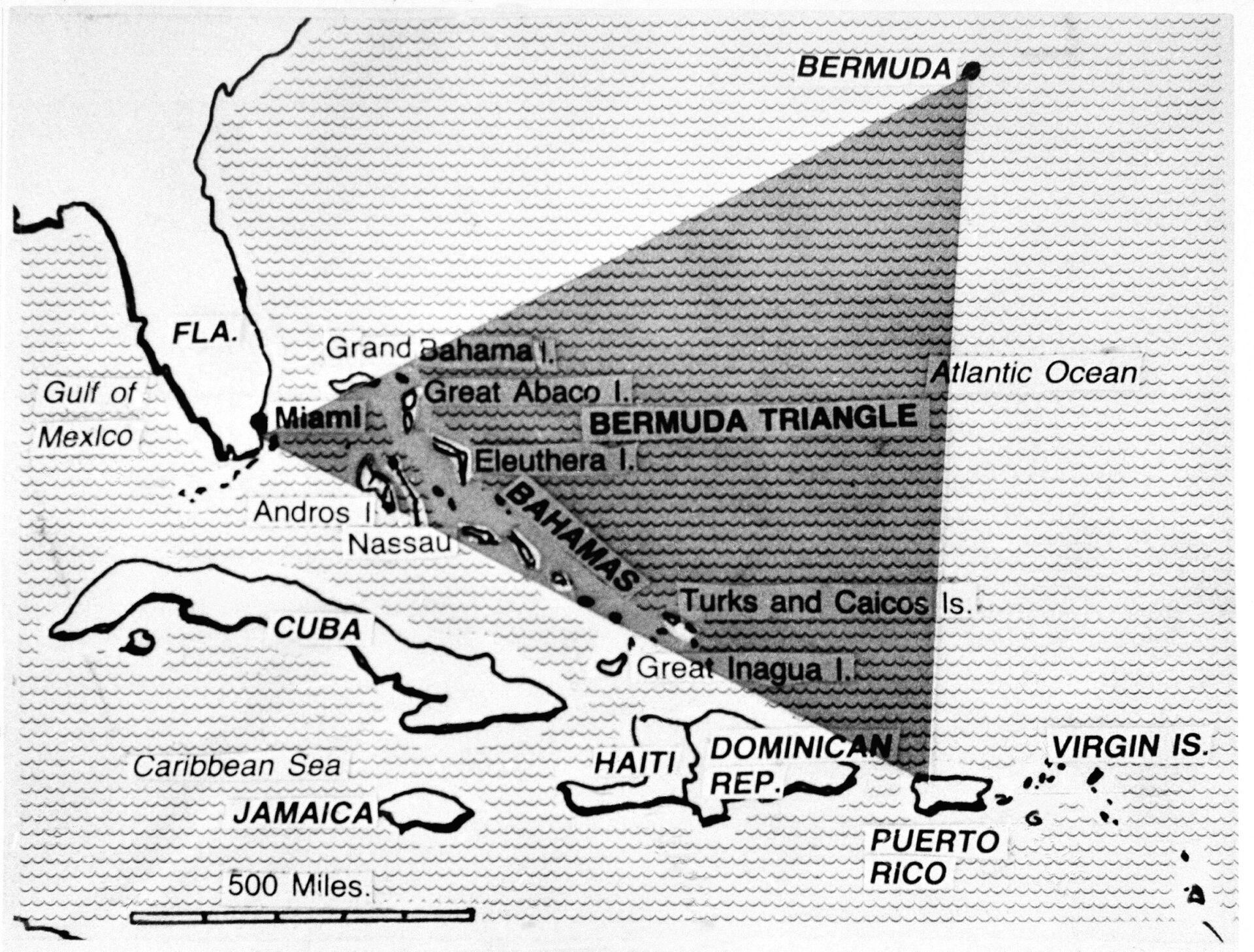 Бермудский треугольник на карте - Sputnik Южная Осетия, 1920, 29.10.2022