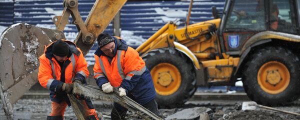 Ликвидация прорыва транзитного водовода Ликвидация прорыва транзитного водовода - Sputnik Южная Осетия