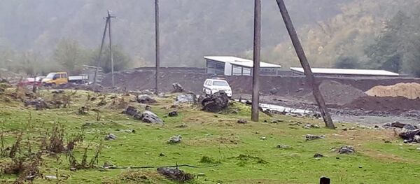 Грузинский пост вблизи границы Южной Осетии Грузинский пост вблизи границы Южной Осетии - Sputnik Южная Осетия