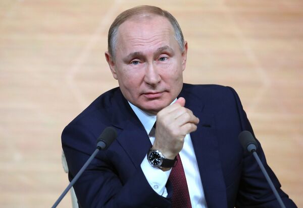 Президент РФ Владимир Путин на большой ежегодной пресс-конференции - Sputnik Южная Осетия