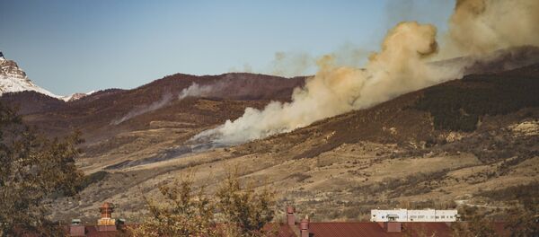 Пожар на военном полигоне Пожар на военном полигоне - Sputnik Южная Осетия