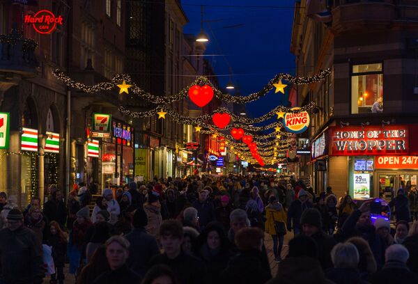 Украшенная к Рождеству улица в Копенгагене - Sputnik Южная Осетия