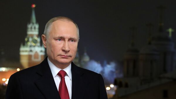 Президент РФ Владимир Путин во время новогоднего обращения к россиянам в канун 2019 года - Sputnik Южная Осетия